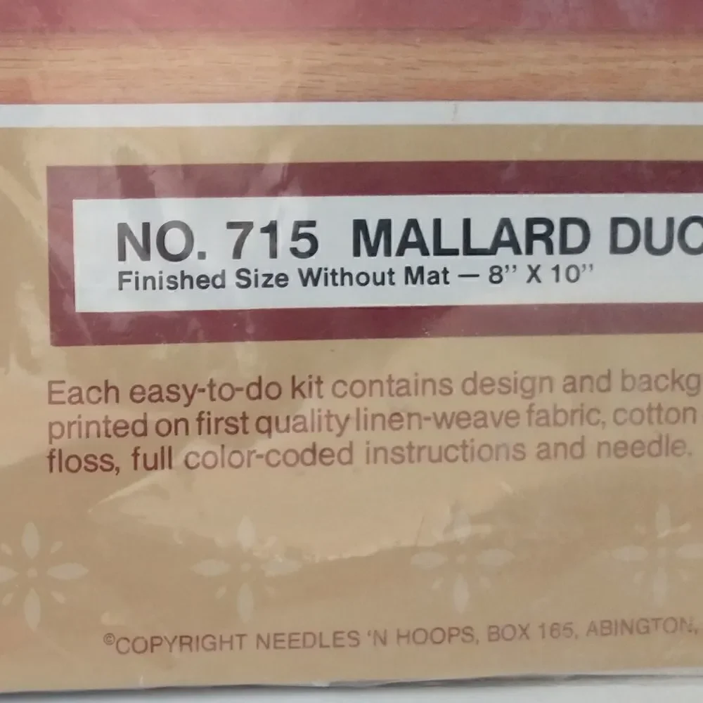 NOS Cross Stitch Kit Mallard Ducks Swimming Needles N Hoops #715 PRINTS CHARMING